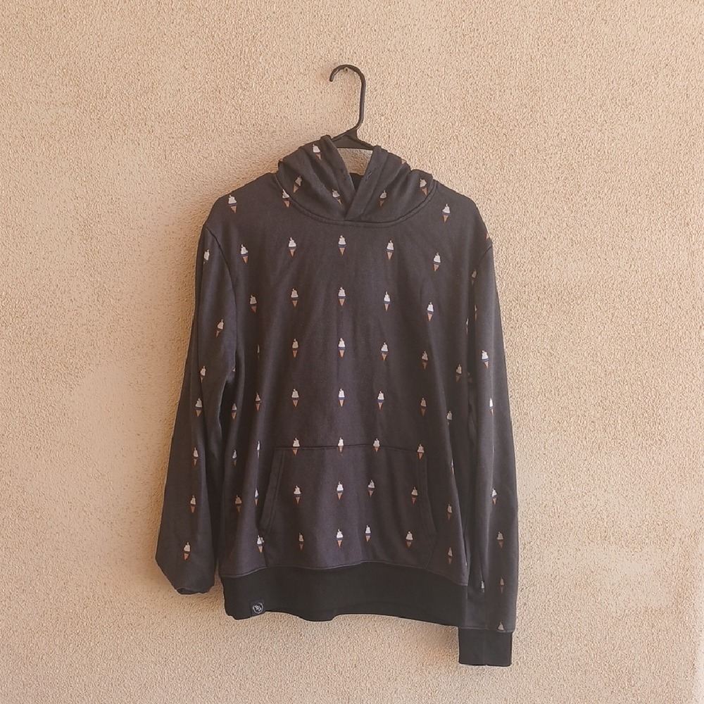 Stylish Black Patterned Women's Hoodie